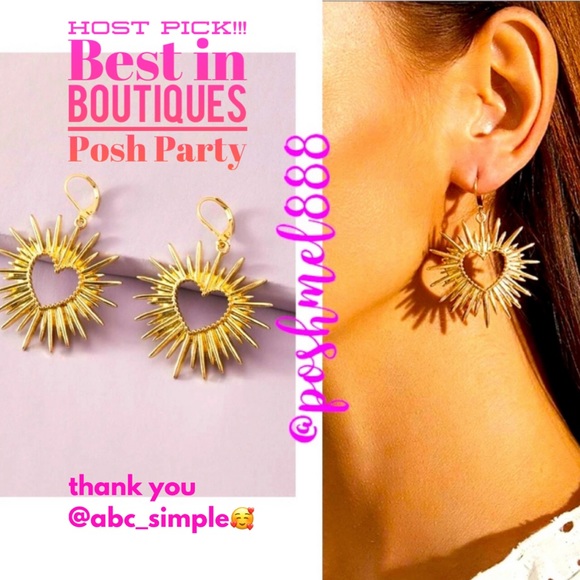 Rather Magical Jewelry - [GOLD]✨⭐️Starshine⭐️✨ Heart Glamour Dangle Drop Statement Earrings